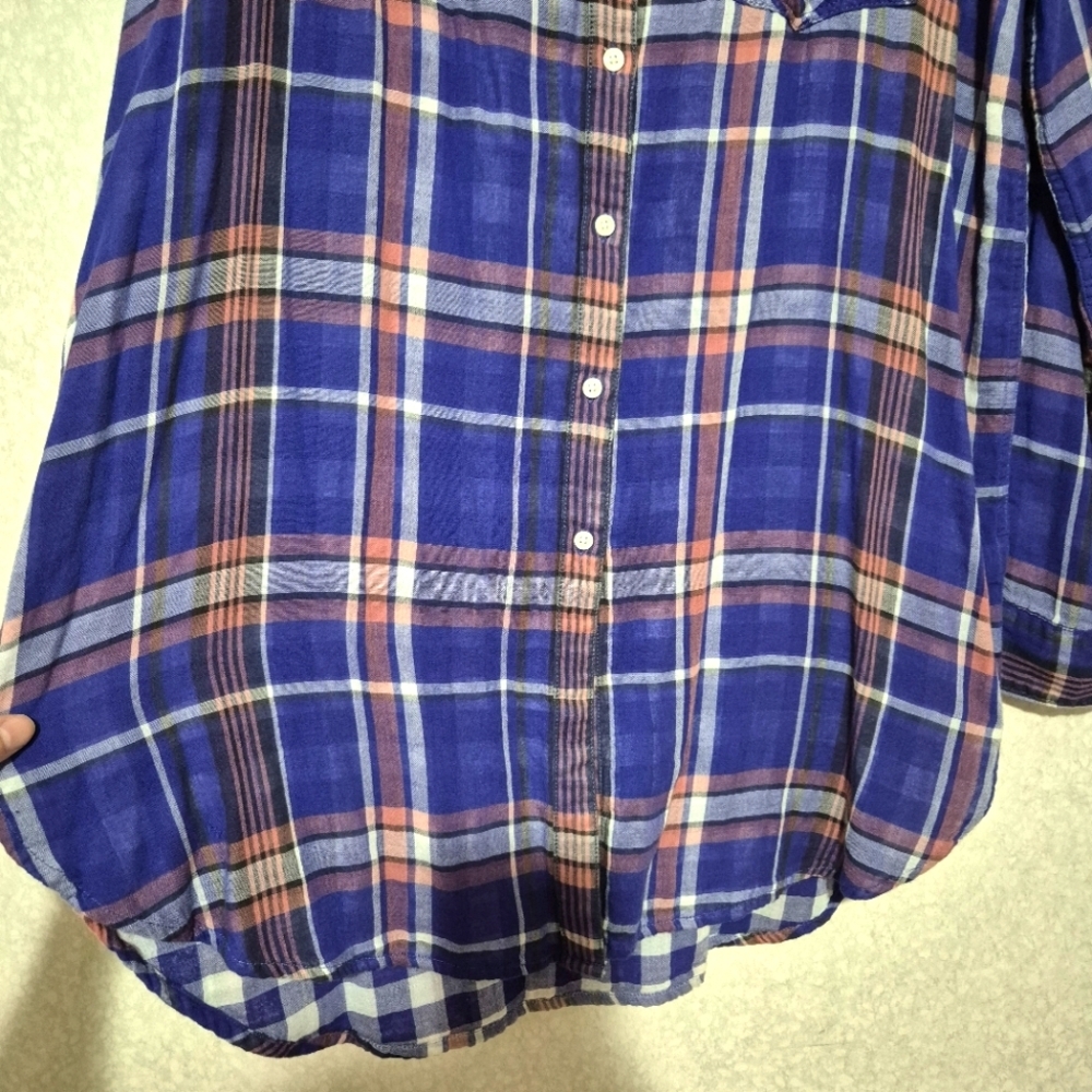 EXPRESS.. Blue and Pink Plaid TUNIC-SHIRT...SIZE:L - Picture 7 of 11